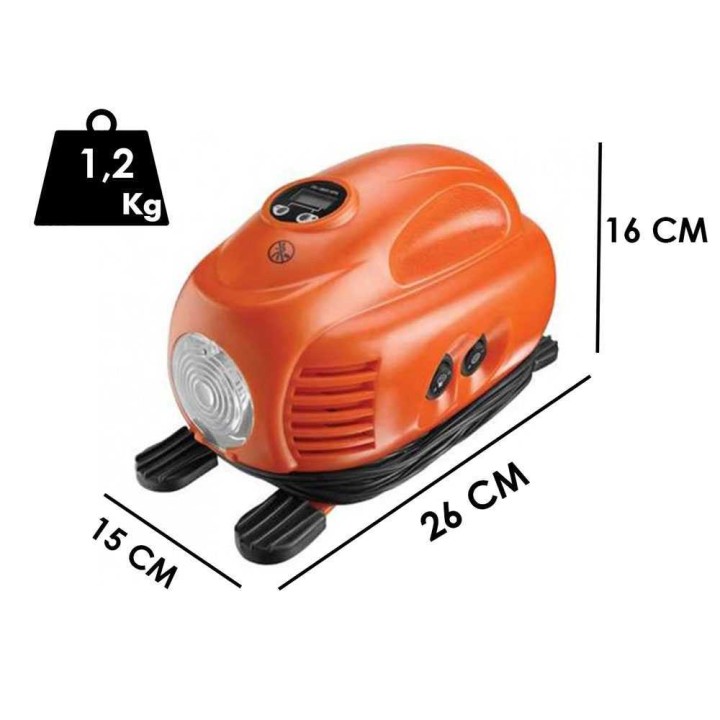 Black & Decker ASI200-XJ kannettava öljytön kompressori, 12 V, enintään 8 bar