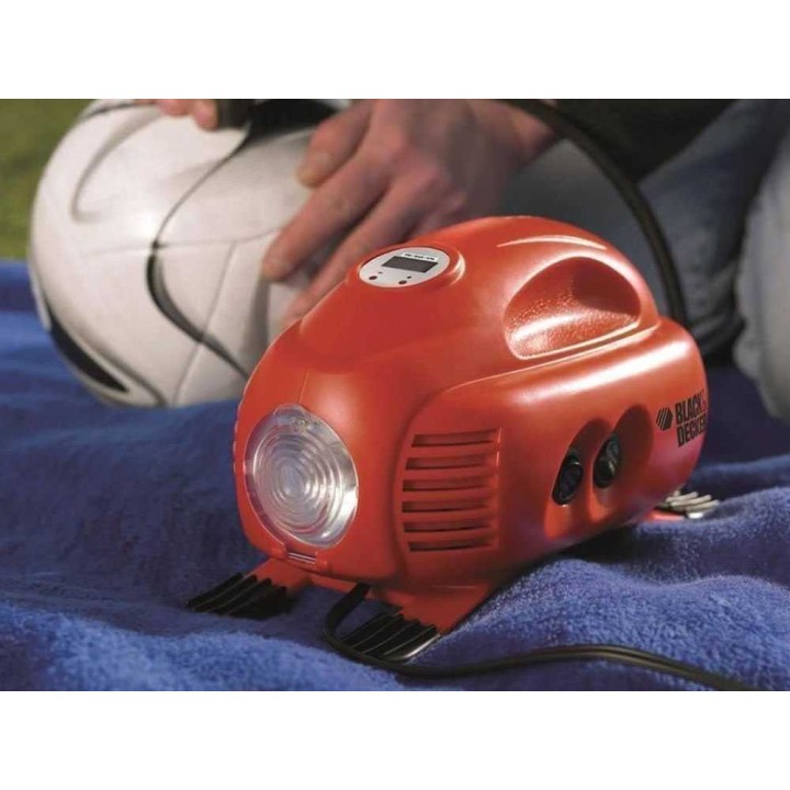 Black & Decker ASI200-XJ kannettava öljytön kompressori, 12 V, enintään 8 bar