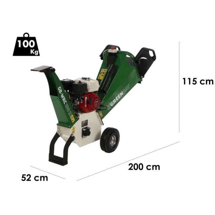 GreenBay GB-WRC 100 H -biotrituratori, Honda GX200, 6,5 HP, 65 mm