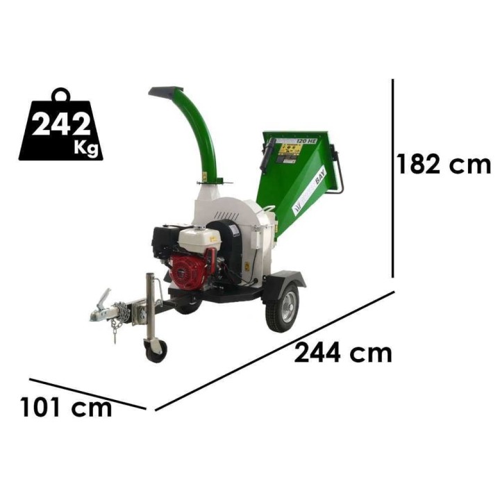 GreenBay GB-WDC 120 HE biotriturattori oksille, Honda GX390, 13 HP, 90 mm