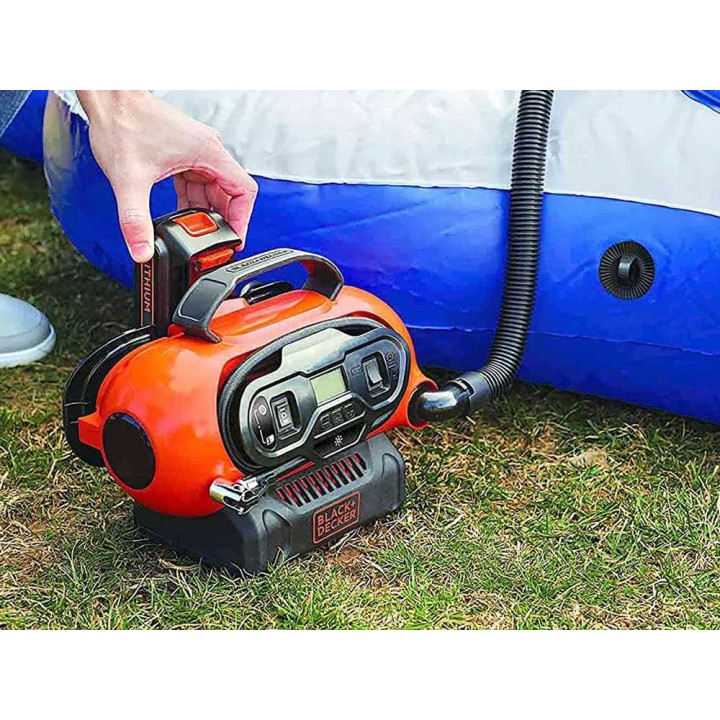 Black & Decker BDCINF18N-QS kannettava öljytön ilmakompressori, 11 bar, 12 V ja 230 V