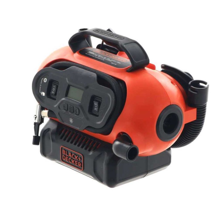 Black & Decker BDCINF18N-QS kannettava öljytön ilmakompressori, 11 bar, 12 V ja 230 V