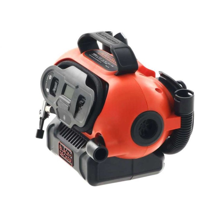 Black & Decker BDCINF18N-QS kannettava öljytön ilmakompressori, 11 bar, 12 V ja 230 V