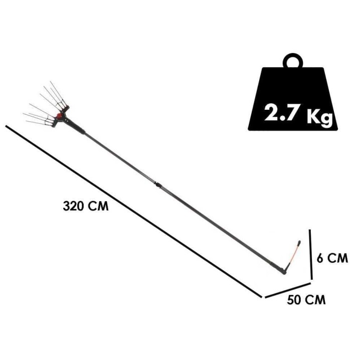 Castellari Vertigo Carbon L 12V oliivinkorjuukampa, 240–320 cm