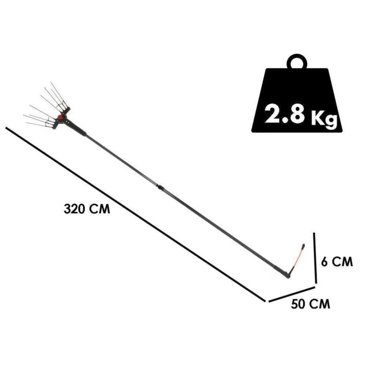Castellari Vertigo Carbon L 30V oliivinkorjuukampa, 240–320 cm, 500 W