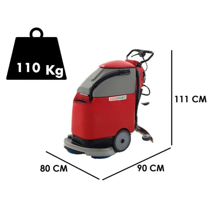 U.T. LP-450-B akkukäyttöinen lattianpesukone, 46 cm, 24 V, 30 l