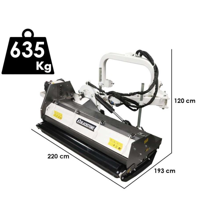 BlackStone BVH 180 H reunamurskain traktorille, hydraulinen, 180 cm, 60–70 HP