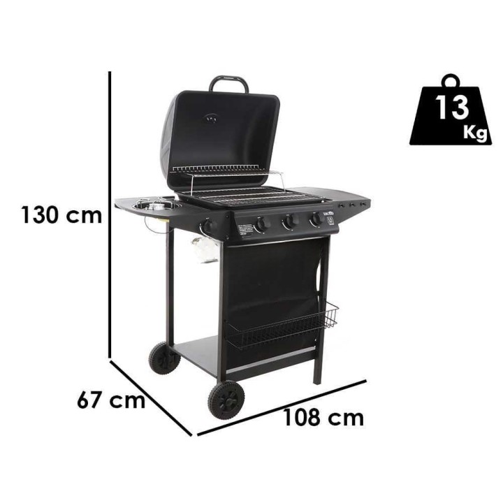 Royal Food RF-GB BPC 3+1 kaasugrilli, 3 poltinta, sivukeitin, 1 776 cm²