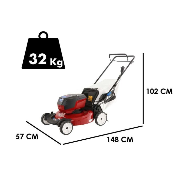 Toro TO-21852 akkuruohonleikkuri, 52 cm, 60 V, 6 Ah, 1 500 W