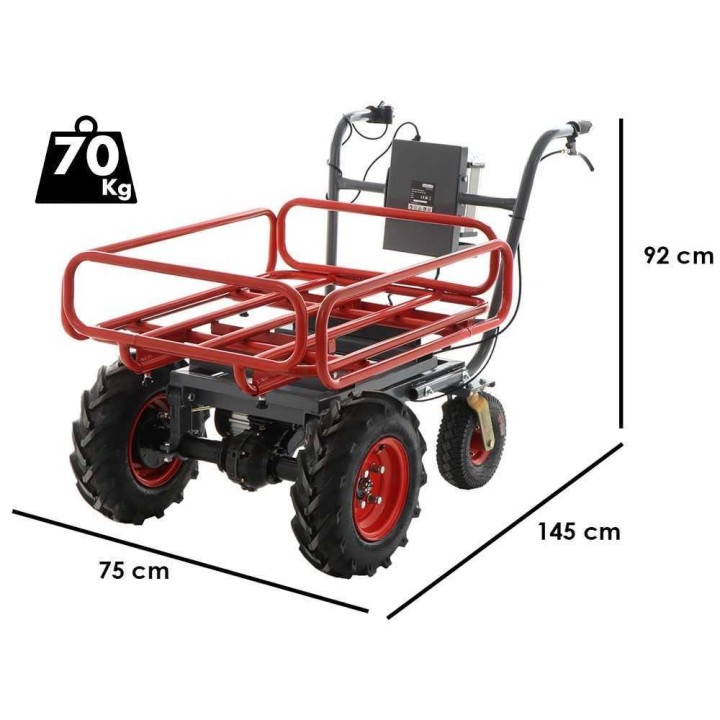 GeoTech CAR 300T-T PLUS akkukäyttöinen kottikärry, 400 W, 40 V, 300 kg