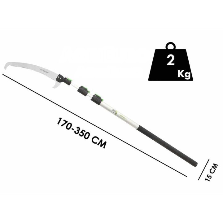 Verdemax teleskooppivarteinen oksasaha, 38 cm, 130–310 cm