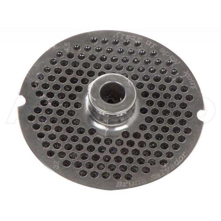 FIMAR N.12 -lihamyllyn reikälevy, ruostumaton teräs, reiät 4,5 mm, Ø 69 mm