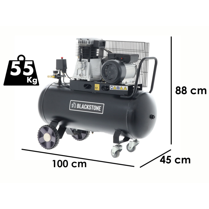 BlackStone B-LBC 100-30 sähkökompressori, hihnaveto, 100 l, 3 HP, 230 V