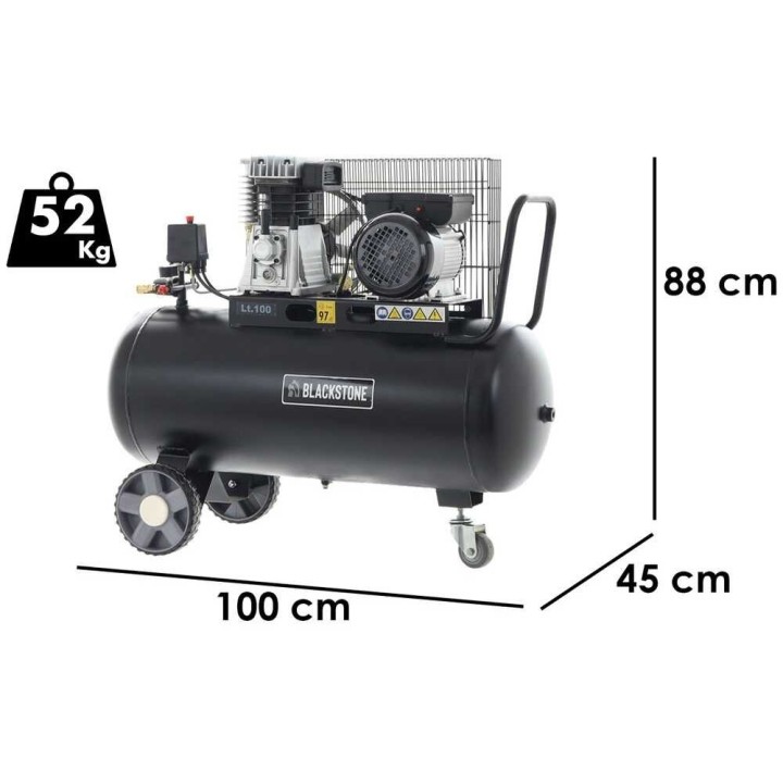 BlackStone B-LBC 100-20 hihnavetoinen kompressori, 2 HP, 100 l, 230 V