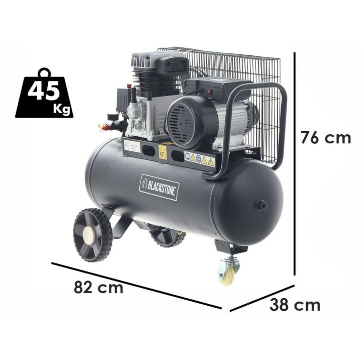 BlackStone B-LBC 50-20 hihnakompressori, 2 HP, 50 l, 8 bar