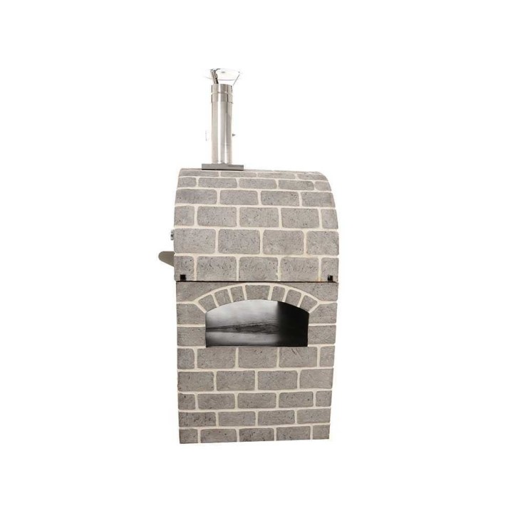 Pulcinella Stone Grigio puulämmitteinen pizzauuni, 4 pizzaa, ulkokäyttöön