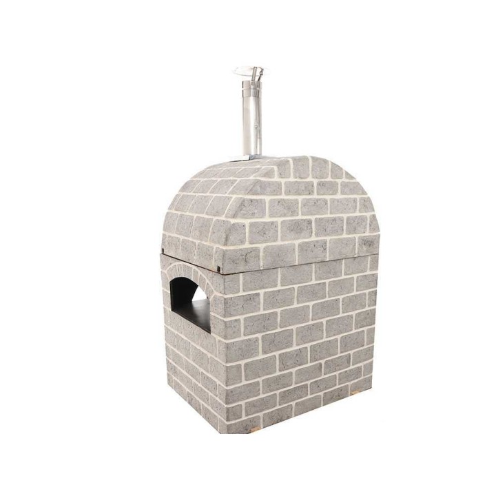 Pulcinella Stone Grigio puulämmitteinen pizzauuni, 4 pizzaa, ulkokäyttöön