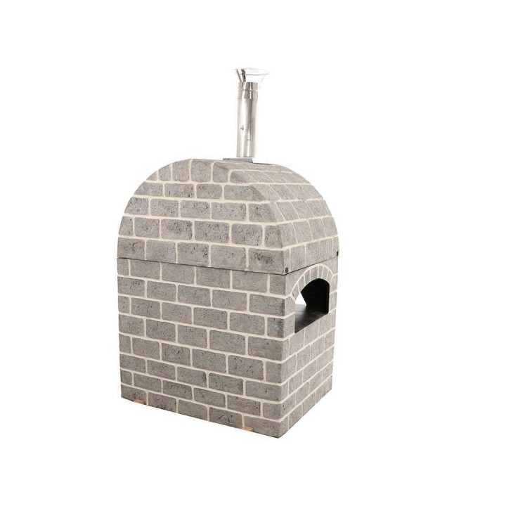 Pulcinella Stone Grigio puulämmitteinen pizzauuni, 4 pizzaa, ulkokäyttöön