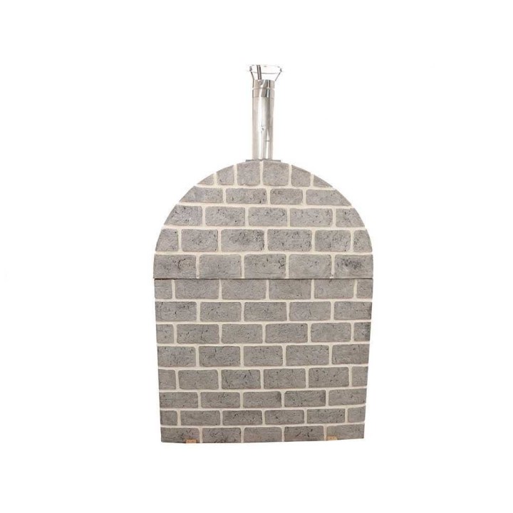 Pulcinella Stone Grigio puulämmitteinen pizzauuni, 4 pizzaa, ulkokäyttöön