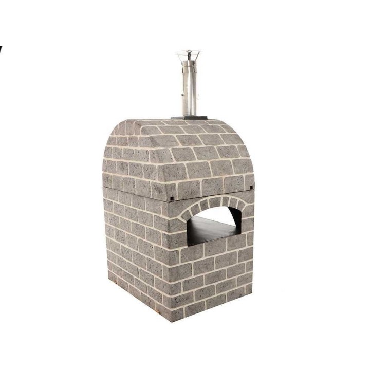 Pulcinella Stone Grigio puulämmitteinen pizzauuni, 4 pizzaa, ulkokäyttöön
