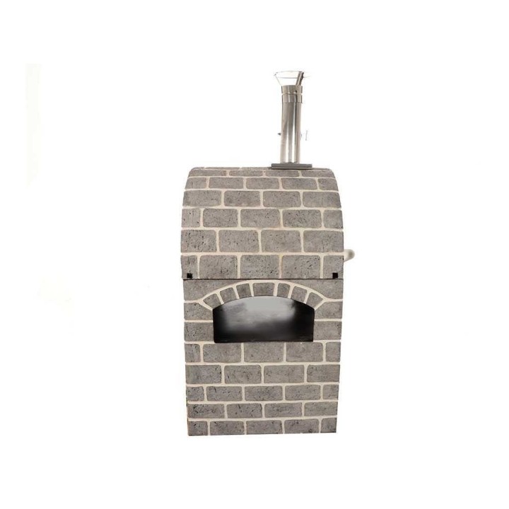 Pulcinella Stone Grigio puulämmitteinen pizzauuni, 4 pizzaa, ulkokäyttöön