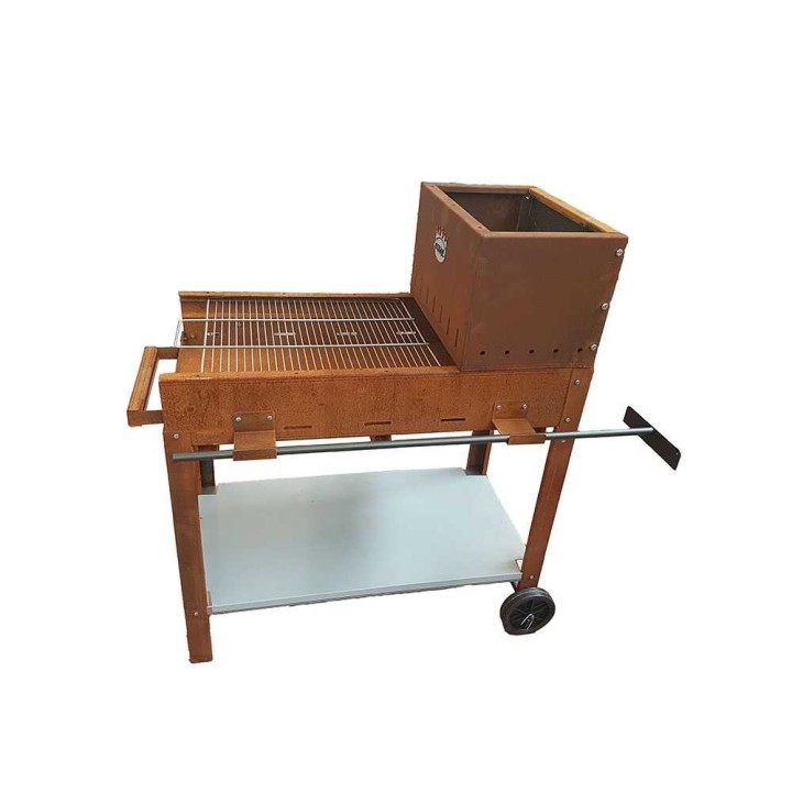 Flipper 50 puu- ja hiiligrilli, corten-teräs, 45 × 50 cm