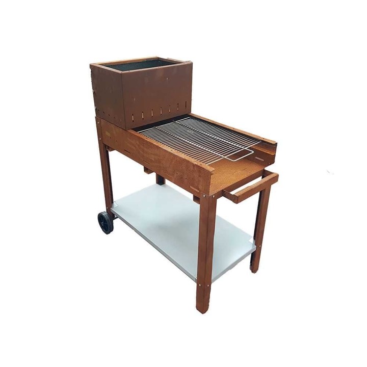 Flipper 50 puu- ja hiiligrilli, corten-teräs, 45 × 50 cm