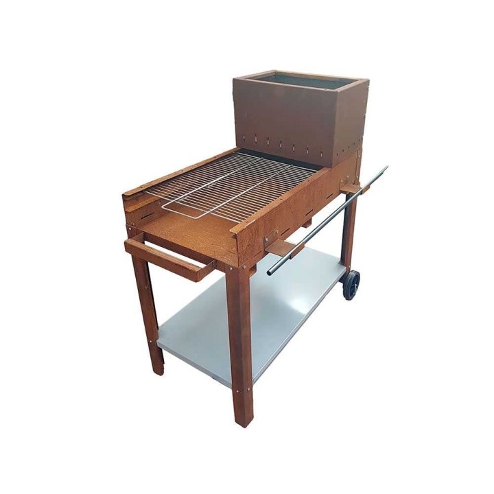 Flipper 50 puu- ja hiiligrilli, corten-teräs, 45 × 50 cm