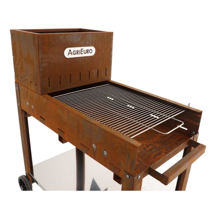 Flipper 50 puu- ja hiiligrilli, corten-teräs, 45 × 50 cm