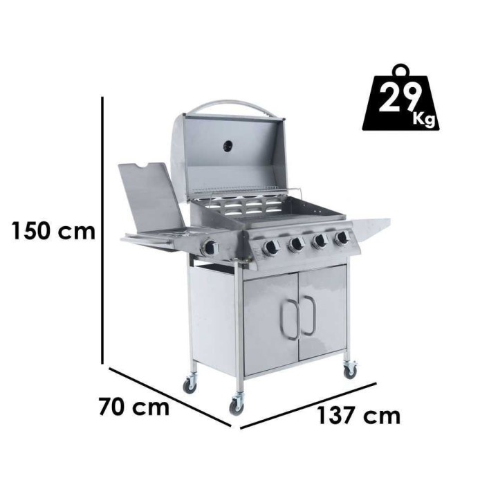 Royal Food RF-GB SS-Plus 4+1 kaasugrilli, ruostumaton teräs, 12,8 kW