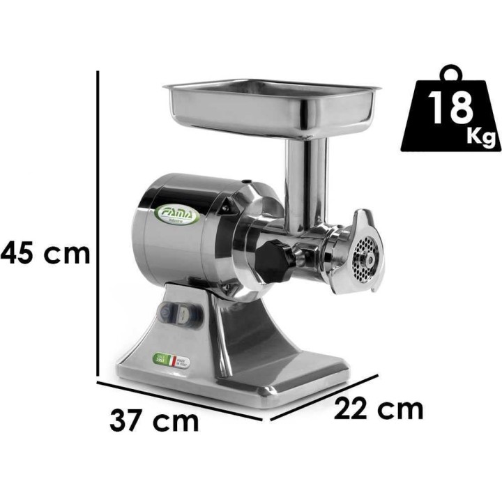 Fama TS12 -lihamylly, 750 W, 400 V, valurautainen jauhatinyksikkö