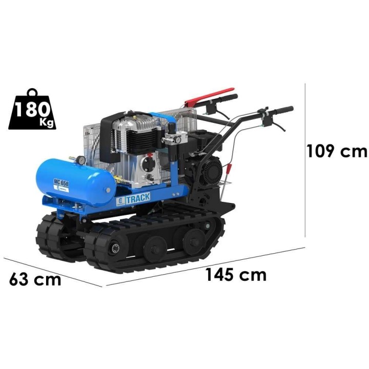 Campagnola MC 658 Track tela-alustainen motokompressori, Subaru EX21, 7 HP