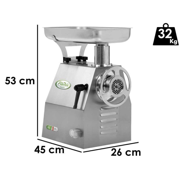 Fama TI22R sähköinen lihamylly, ruostumaton teräs, 1 500 W, 230 V