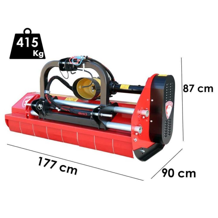 Ceccato Trincione 380 - T1600ID traktorimurskain, 160 cm, hydraulinen sivuttaissiirto