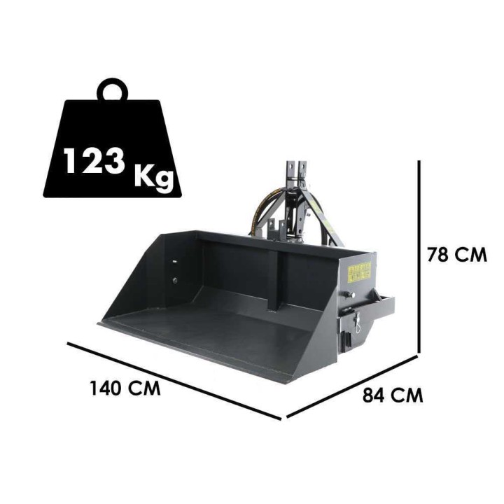 BlackStone B-PAL H 140 hydraulinen takapala traktoriin, 140 cm, 400 kg