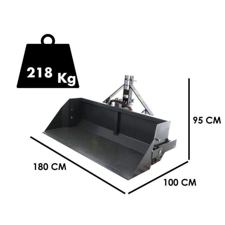 BlackStone B-PAL H 180 hydraulinen takapala traktoriin, 180 cm, 700 kg