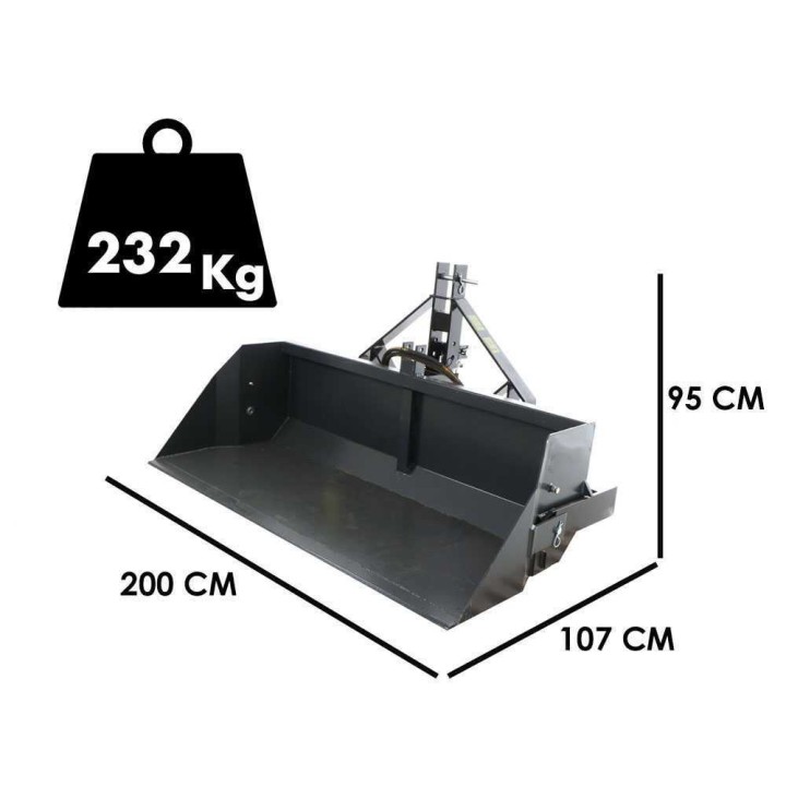 BlackStone B-PAL H 200 hydraulinen takalapio traktorille, 200 cm, 700 kg