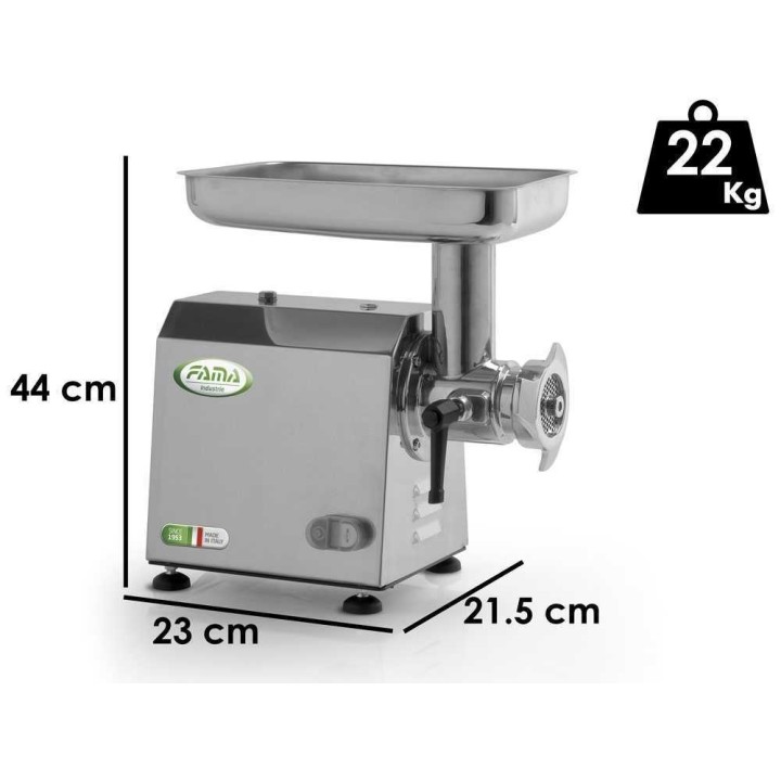 Fama TI12 Ghisa sähköinen lihamylly, 750 W, 230 V, 200 kg/h