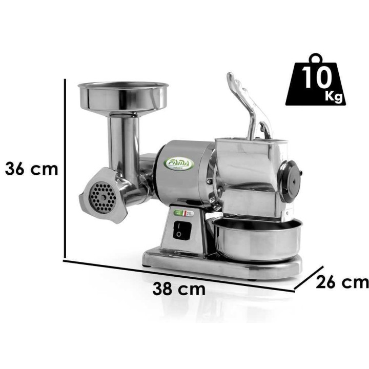 Fama TG8 -yhdistelmämylly ja raastin, 380 W, 230 V, ruostumaton teräs