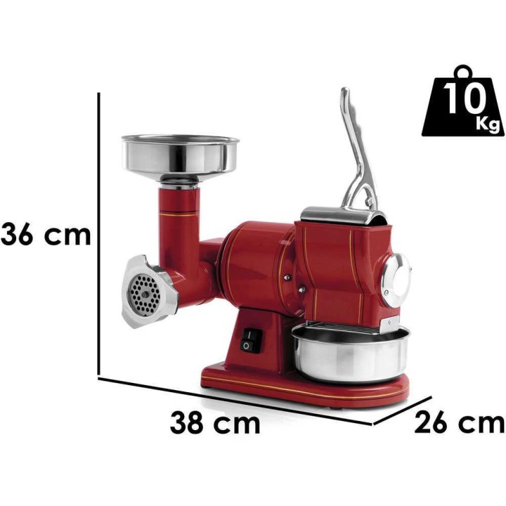 Fama TG8R RETRÓ yhdistelmäkone, lihamylly ja raastin, 380 W, 230 V