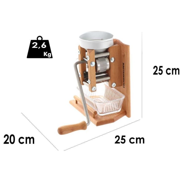 Eschenfelder 1220 alluminio hiutalemylly, 150 g/min, ruostumattomat telat