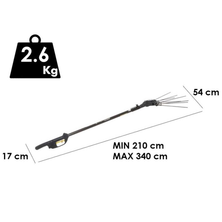 Zanon Karbonium PRO AL 300 akkukäyttöinen ravistin, teleskooppivarsi 210–340 cm, 600 W