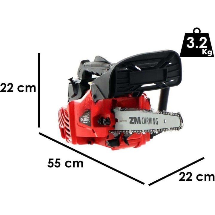 ZM2526C karsintamoottorisaha, Carving-terä 25 cm, 1,2 HP