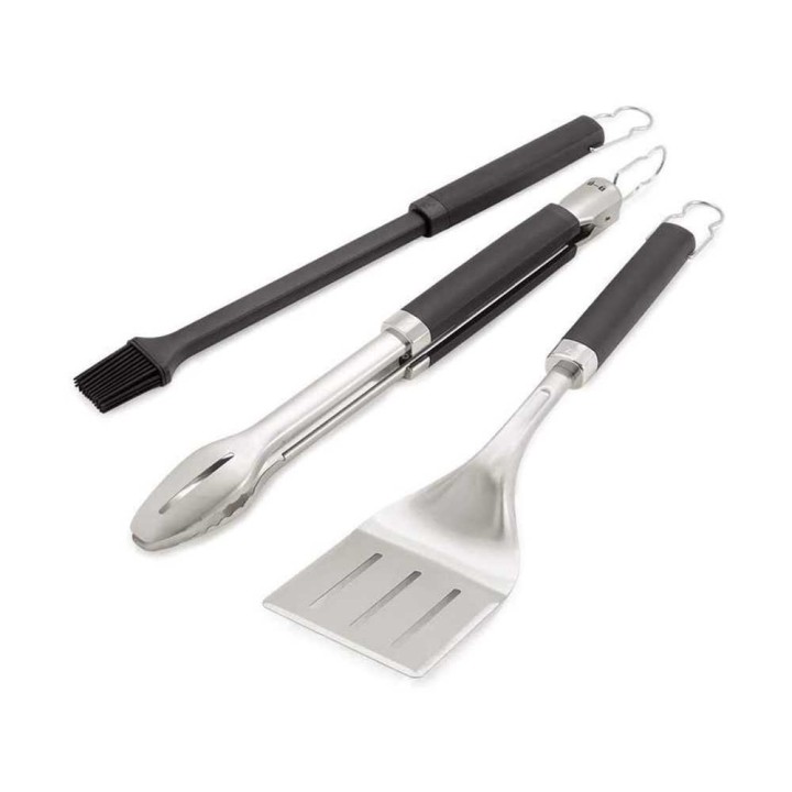 Weber Precision 3-osainen grillaustarvikesarja lyömättömillä kumikahvoilla
