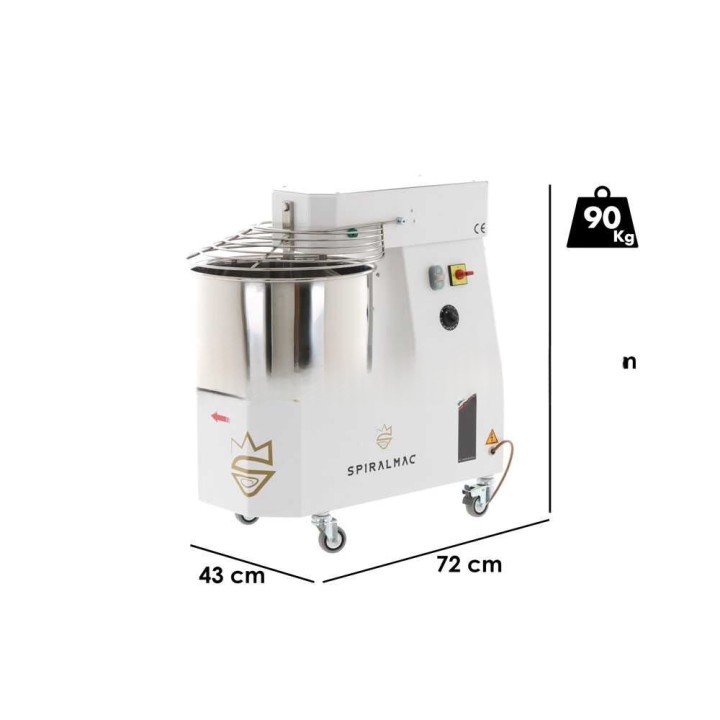 SPIRALMAC SV25HH spiraalivaivaaja, 25 kg, 3 HP, 400 V, 2 nopeutta