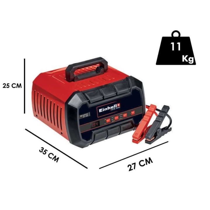 Einhell CE-BC 30 M akkulaturi, käynnistin ja ylläpitolaturi, 12–24 V, 100 A