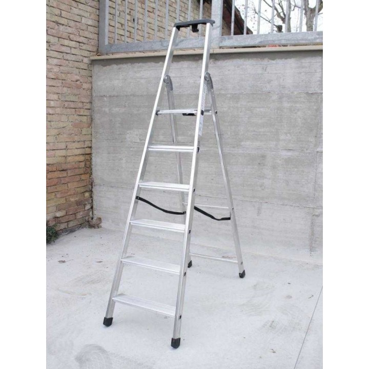 Facal Q50-6 alumiinitikas, 6 askelmaa, pukkitoiminto, 316 cm työskentelykorkeus