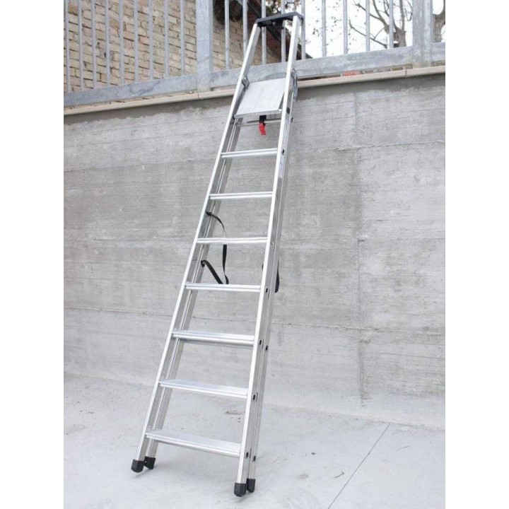 Facal Q50-8 alumiinitikas, 8 askelmaa, pukkitoiminto, 362,5 cm, 150 kg