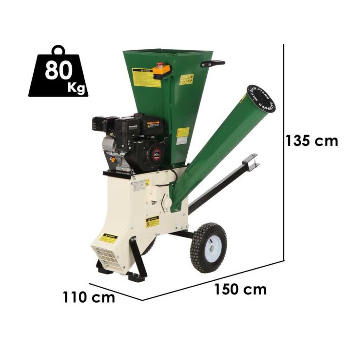 GreenBay GB-WDC 75 L biotriturágép, Loncin 7 HP, 76 mm, bensiinimoottori