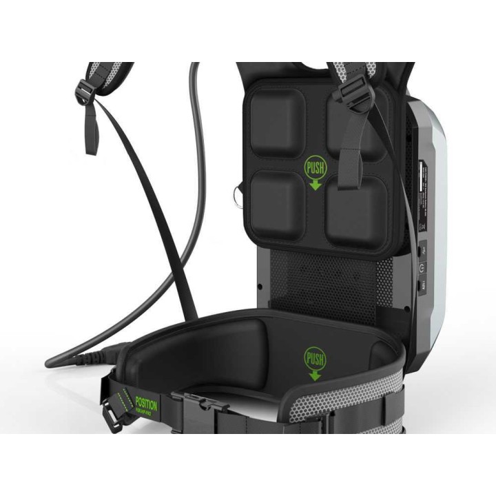 EGO Professional-X BAX1501 reppuakku, valjaat ja sovitin